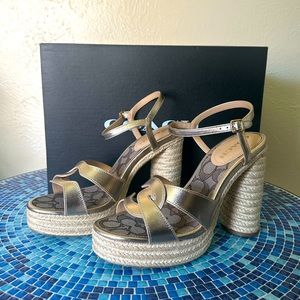 COACH Women's Talina Platform Espadrille Dress Sandals size 10
